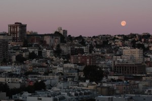 San Francisco Images Moon Over the City